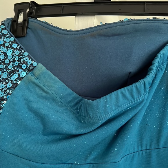 Blue sequin cocktail dress size L - Picture 2 of 3